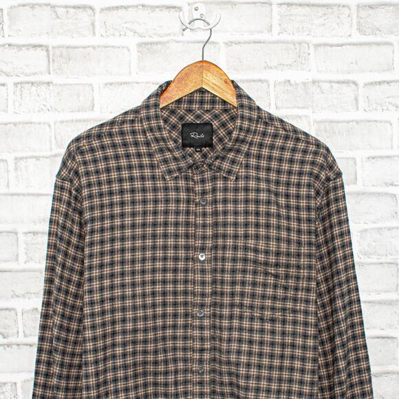 Rails Men's Flannel SUSSEX Shirt Tawny Onyx Plaid Cotton Size 2XL - Picture 4 of 6